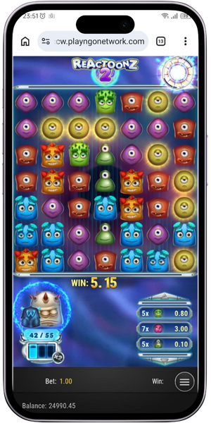 Reactoonz 2 win 5.15