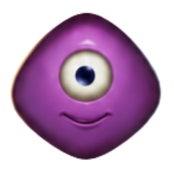 Violettes einäugiges Alien Symbol im Reactoonz 2 Slot
